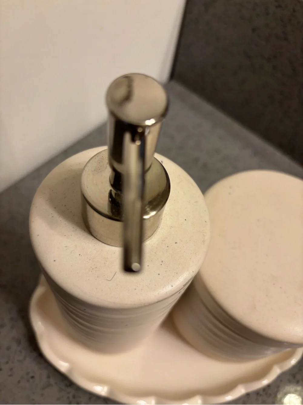 Threshold Ceramic Bath Set - Cream Soap Dispenser and Jar